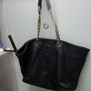 Tory Burch Marion EW Black Leather tote
